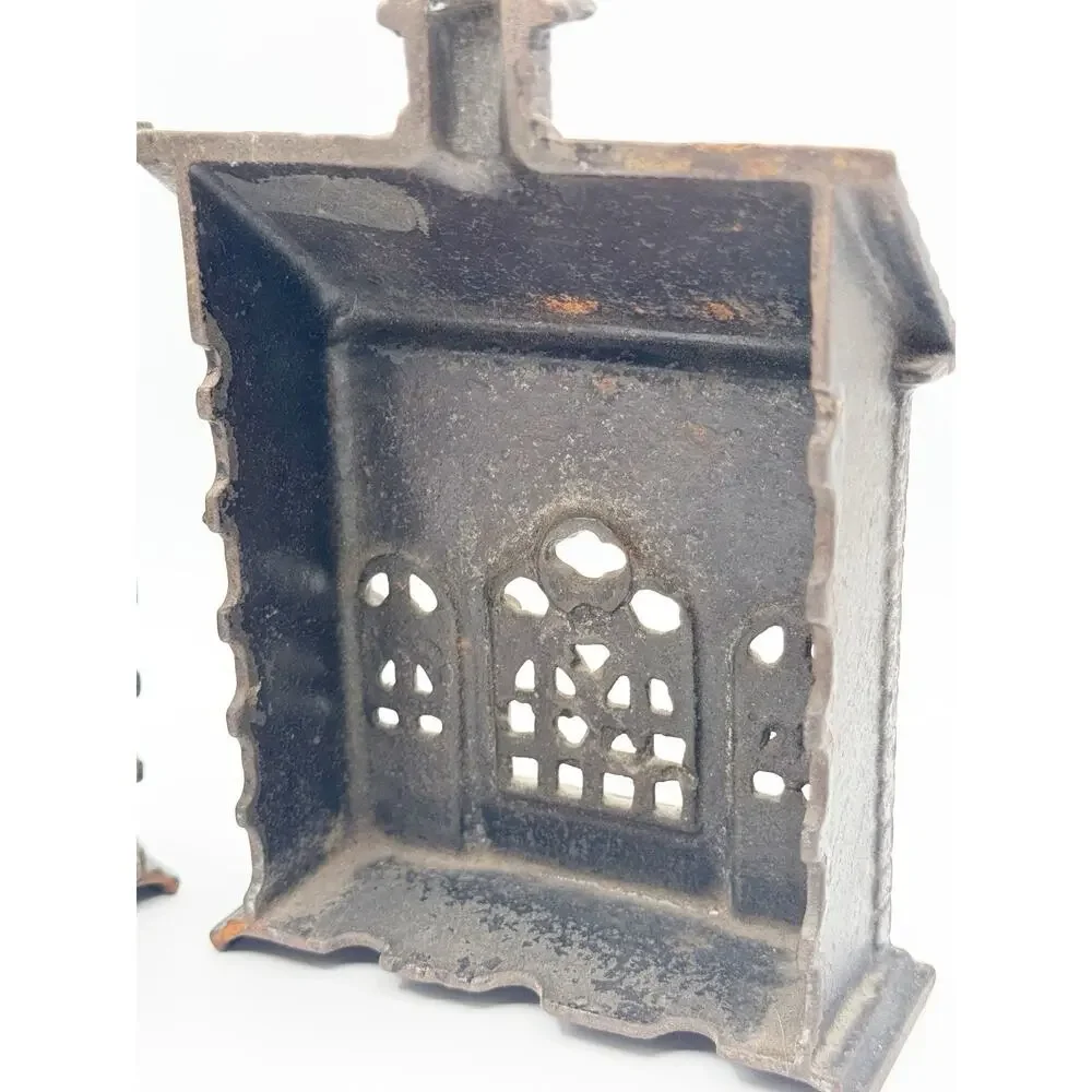 Antique Still Bank Cast Iron House Shape 5